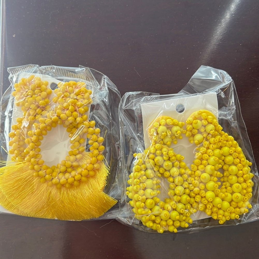 2 pair yellow earrings. Bought from Amazon, never worn.